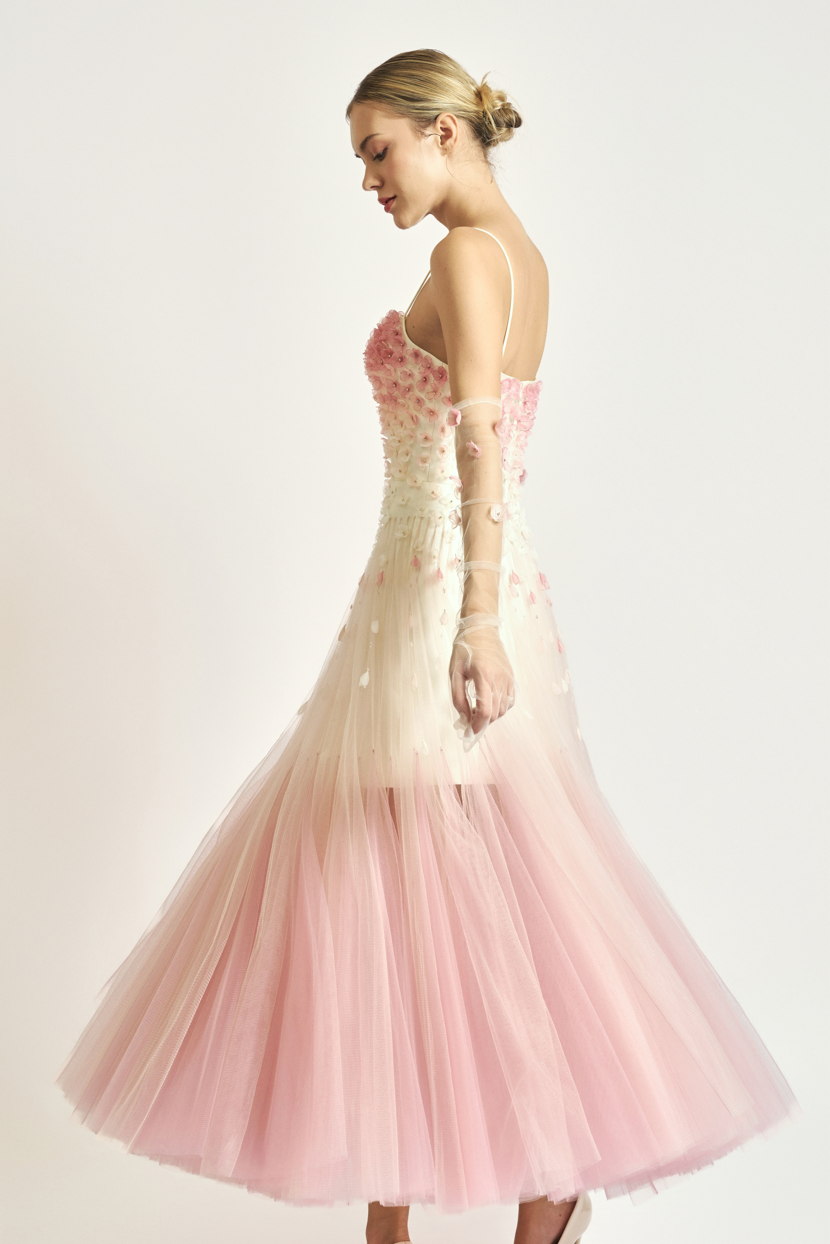 Floral Tulle Midi Dress