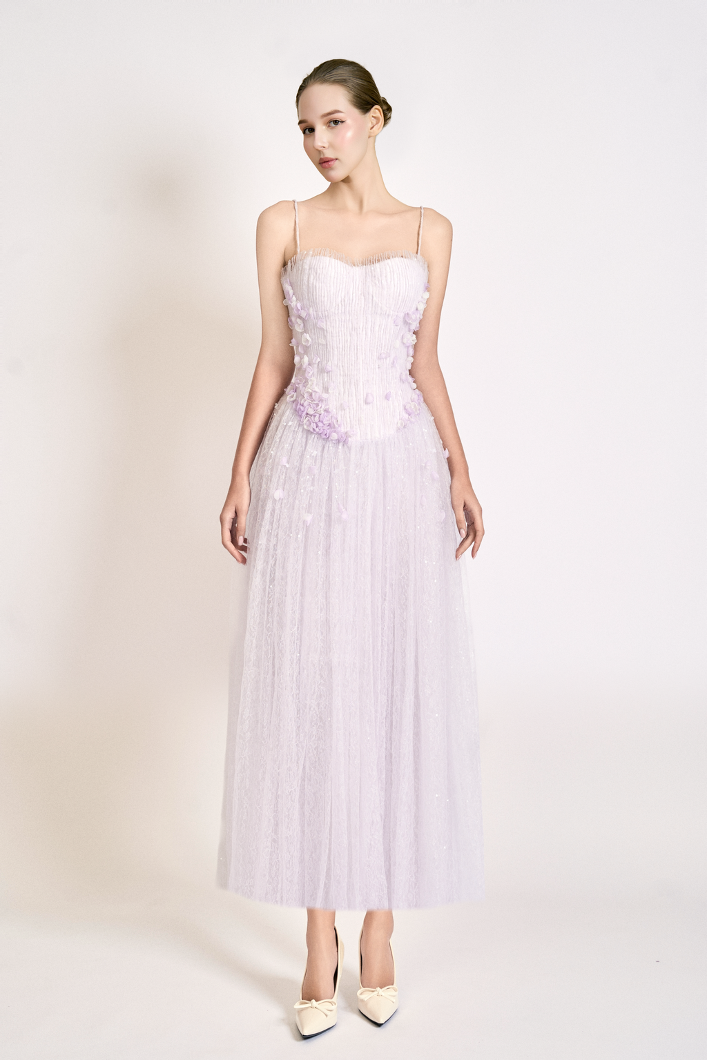 Lavender Whisper Midi Gown