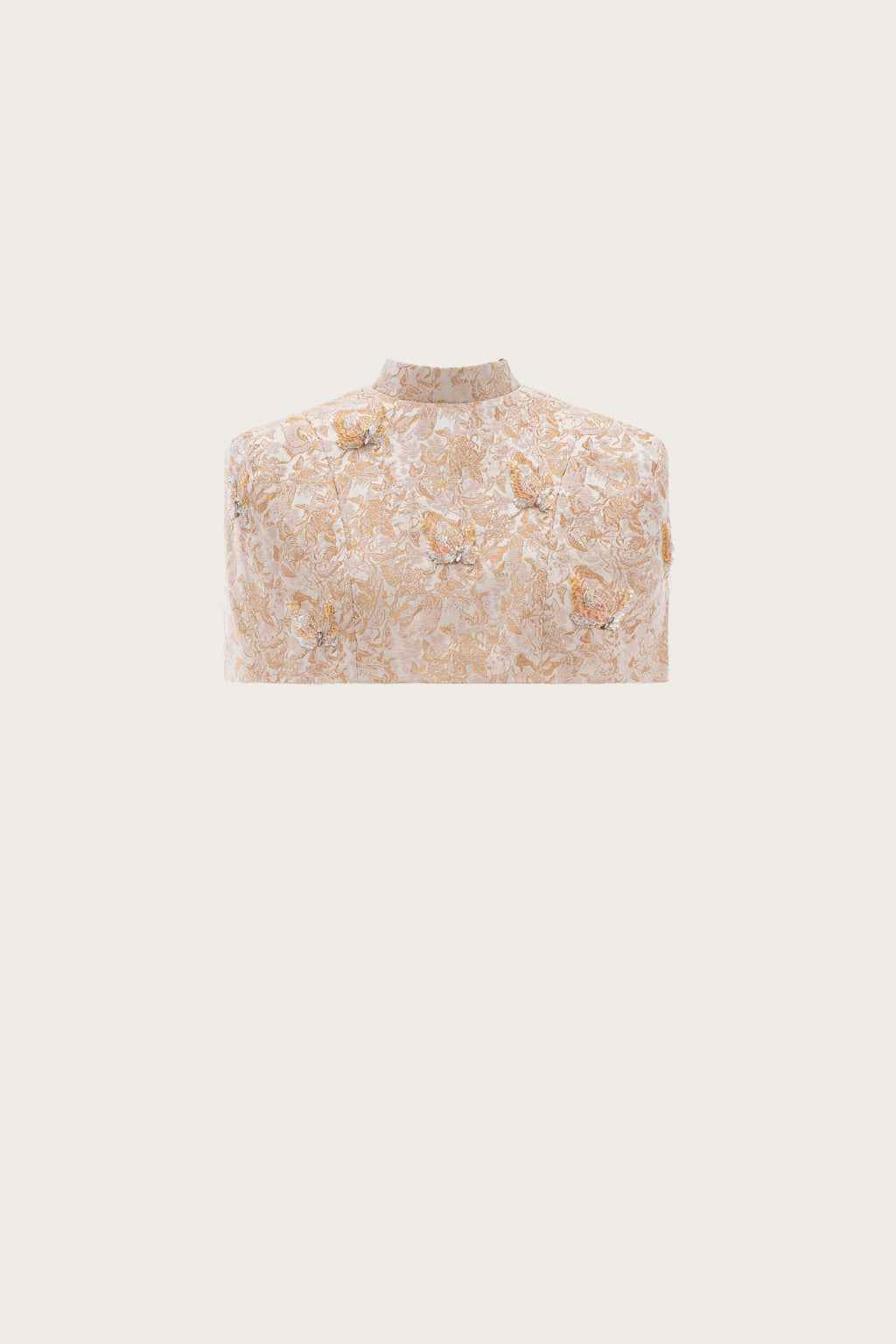 Butterfly Embellished Brocade Short Cape
