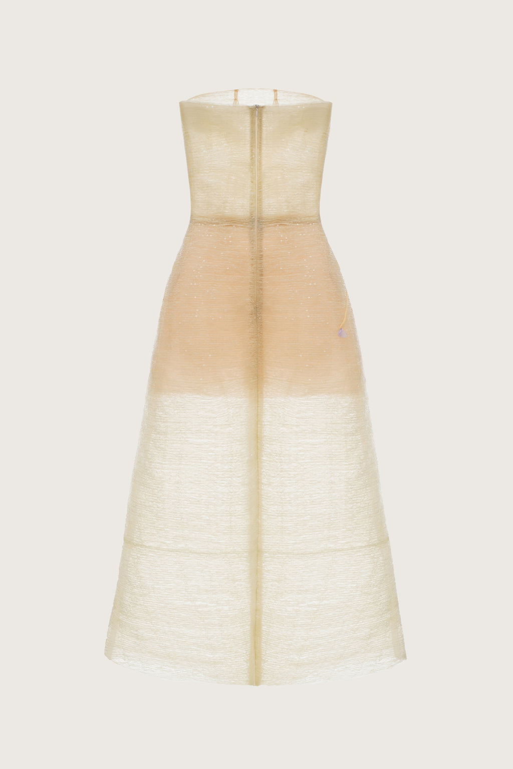 Floral Embellished Strapless A-Line Midi