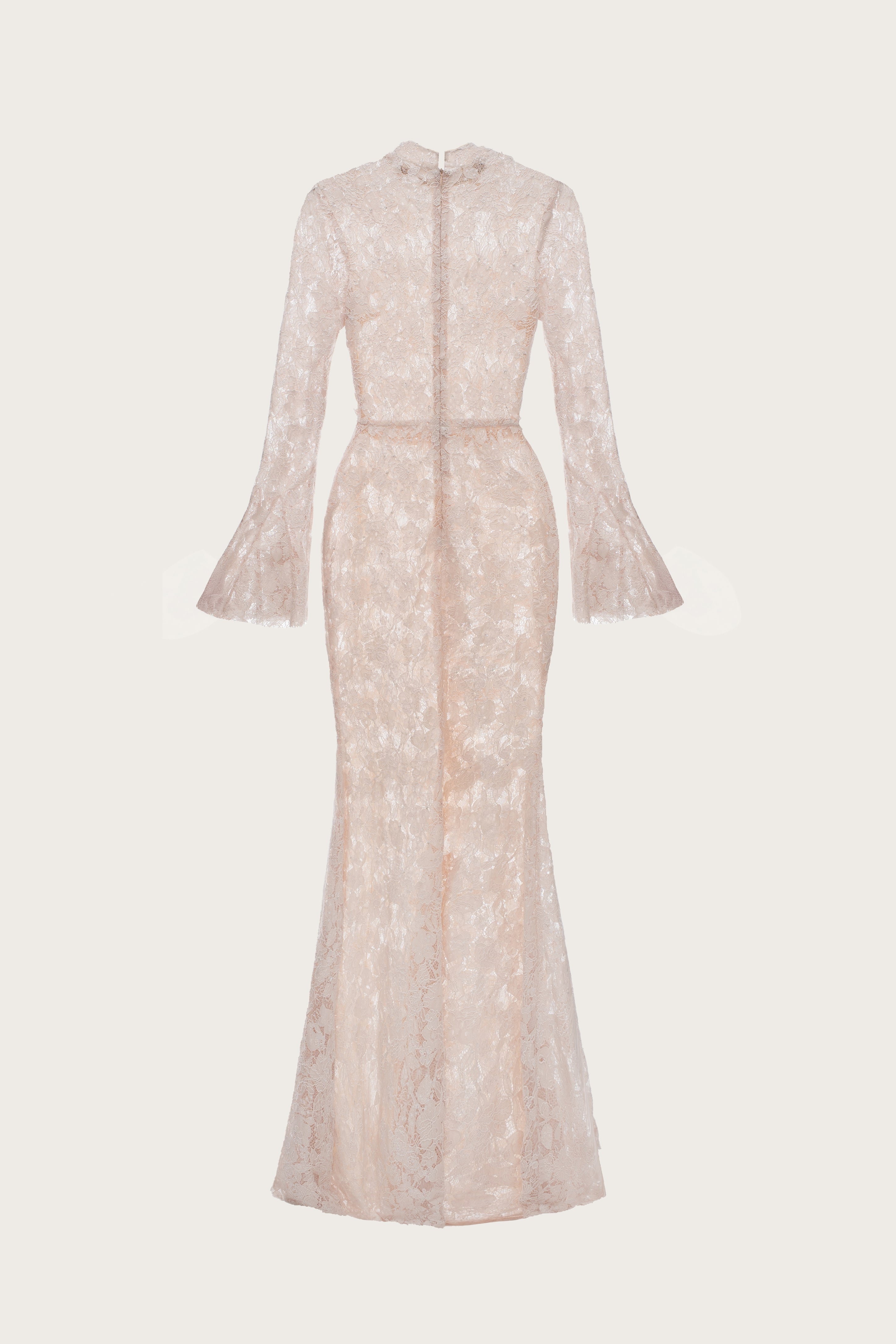 Ivory Lace High-Neck Mermaid Gown